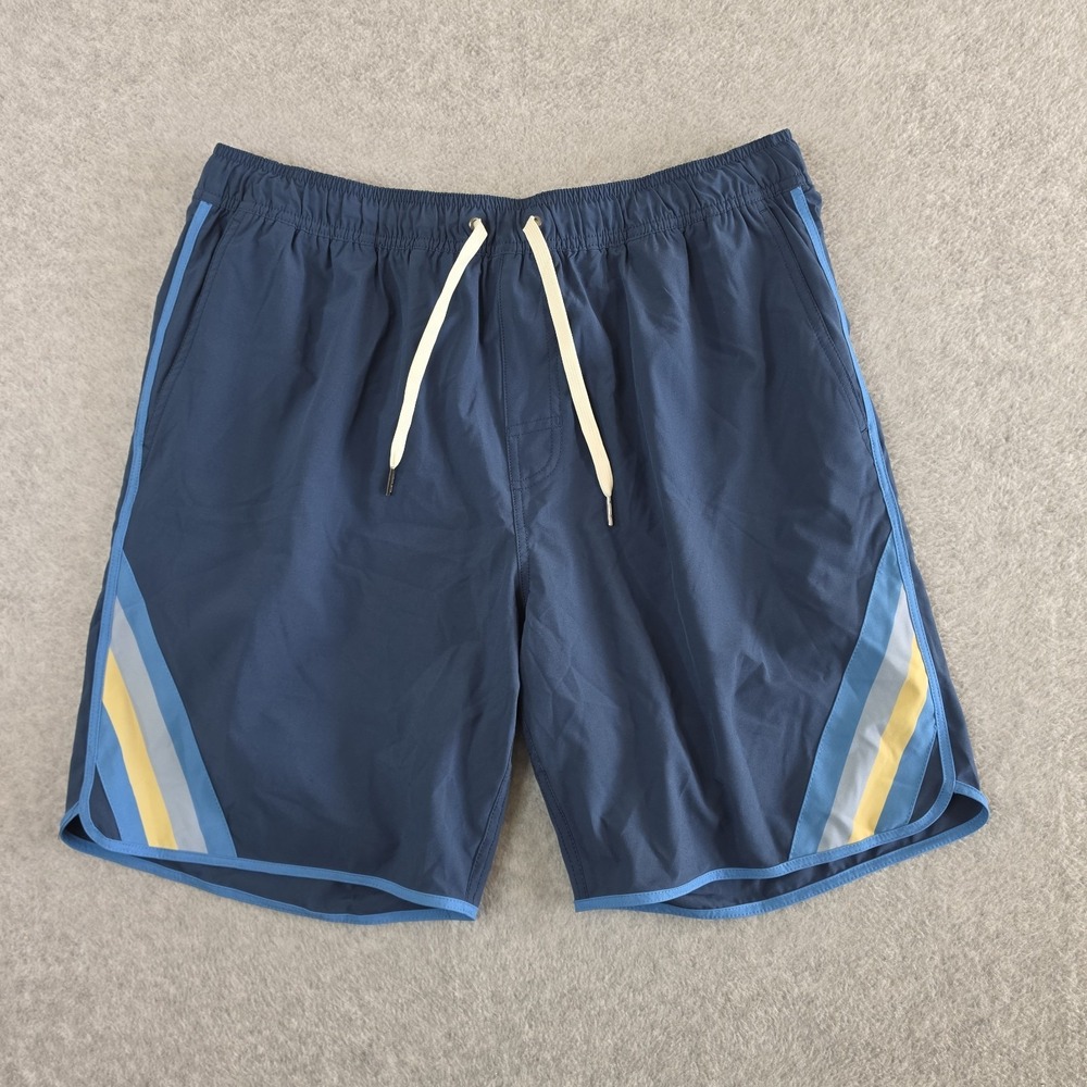 Fair Harbor Anchor Lined Swimming Trunks Mens XL 34-36 Blue Drawstring Beach